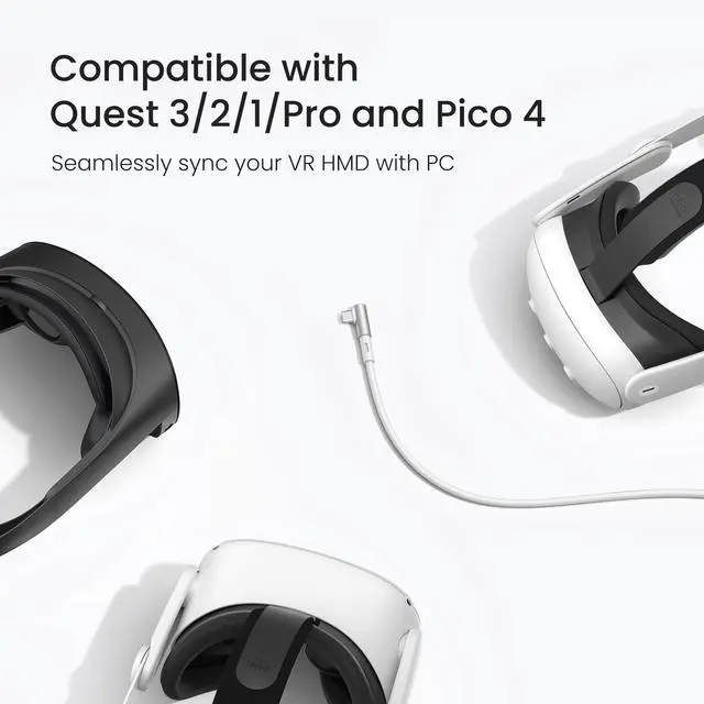 Alt view image 4 of 5 - KIWI design 16FT Link Cable and 3 Packs VR Pulley System Compatible with Quest 2/3/1/Pro and Pico 4
