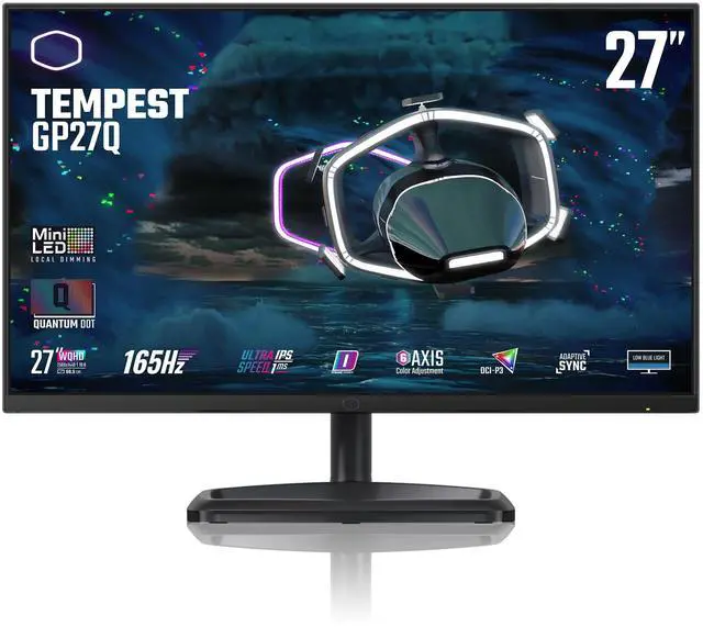 Main image of Cooler Master Tempest GP27Q 27" 2K IPS 165Hz QD Tech QHD 2560 x 1440 PC Monitor,HDR1000, 1ms (MPRT)/ 2ms (GTG), FreeSync/G-Sync, MiniLED, DP1.4 * 1 + HDMI2.0 * 2 + TypeC*1 (CMI-GP27-FQS-US)