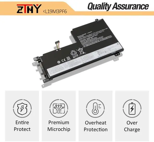 Alt view image 5 of 5 - ZTHY 57Wh L19M3PF6 Laptop Battery Replacement for Lenovo Ideapad 5-15IIL05 5-15ARE05 5-15ITL05 5-15ARE05 5 15IAL7 5 15ABA7 Series L19L3PF2 L19C3PF5 L19M4PF1 L19L4PF1 L19C4PF1 L19D3PF3 L19C3PF4 11.52V