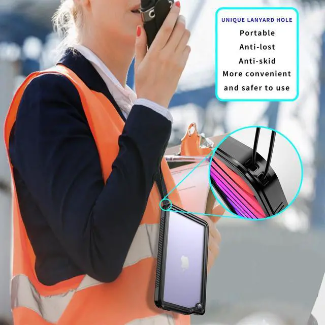 Alt view image 3 of 5 - Hualele iPad Mini 6 Waterproof Case, IP68 Underwater Shockproof Drop Proof Full Body with Screen Protector Protective Cover with Lanyard and Kickstand for iPad Mini 6th Generation