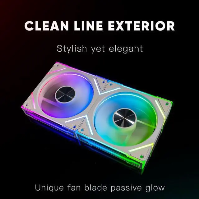 Alt view image 4 of 5 - ICOLER Star Stone V2 3IN1 120mm ARGB Computer Case Fans,Double Sided Infinity Mirror Design Cooling Fan, 120mm CPU Fan PWM 1850RPM 58.36CFM 2.07MMH20 HDB Bearing for PC Case&CPU Cooler(White)