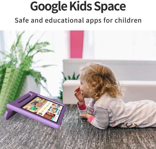 Alt view image 3 of 5 - JREN Tablet for Kids10 Inch Kids Tablet Android 14Octa-core64GBWiFi BluetoothParental ControlChildren ContentChildren Toddler Purple