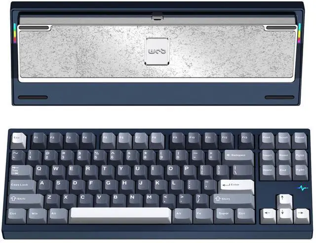 Main image of KEEBMONKEY WOBKEY Crush 80 Reboot CNC Aluminum 5-Second Quick-Release Triple-Mode Connectivity Mechanical Keyboard with Superior Acoustics (Pro Navy)