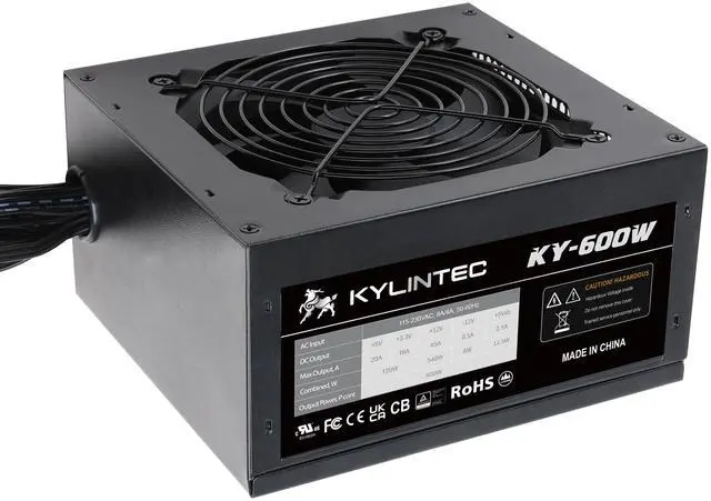 Alt view image 2 of 5 - 600w Power Supply ATX PSU Non-Modular with 6+2 Pin Connectors,120mm Auto-Thermally Fan PPC Protection