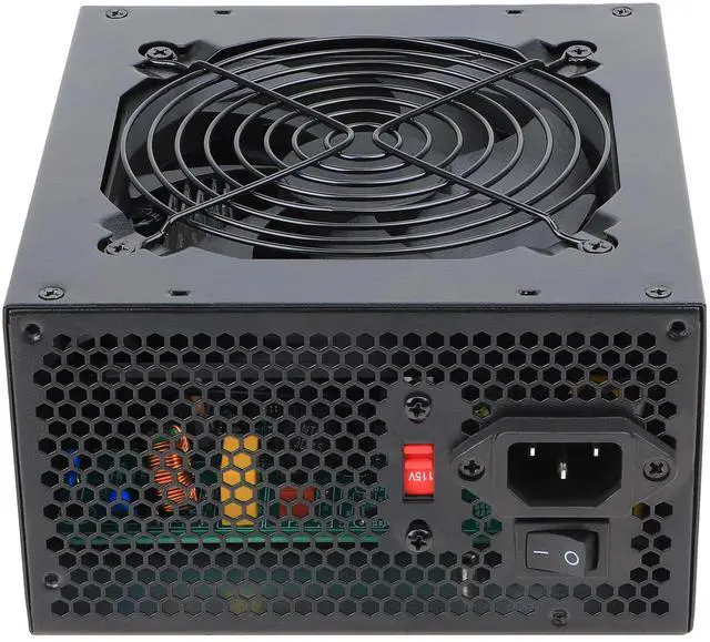 Alt view image 5 of 5 - 600w Power Supply ATX PSU Non-Modular with 6+2 Pin Connectors,120mm Auto-Thermally Fan PPC Protection