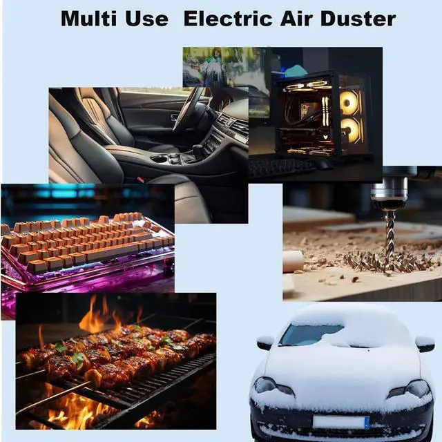 Alt view image 4 of 5 - Electric Air Duster - 130000RPM, 3 Adjustable Speeds, Cordless Air Blower, Portable Handheld Turbo Fan, Powerful Blower for Home, Car, Office Cleaning
