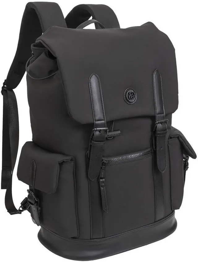 Main image of Joan & David 18 Inch Sport Nylon Backpack with Padded Laptop Sleeve (Black)