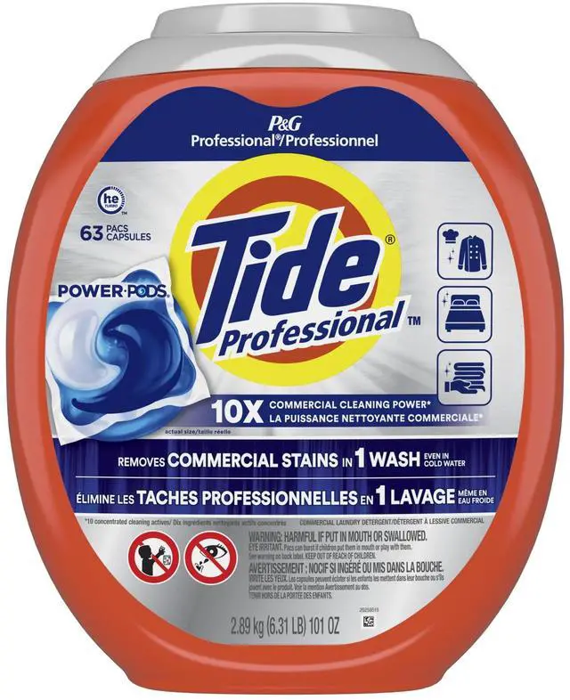 Alt view image 9 of 14 - Commercial Power PODS Laundry Detergent 63 Liquid Pods/Tub 4 Tubs/Carton 80782762