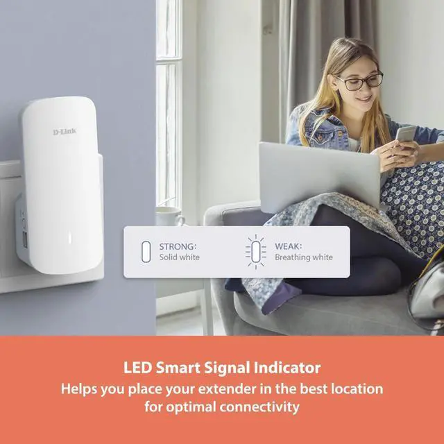 Alt view image 2 of 6 - D-Link AQUILA PRO AI AX3000 Wi-Fi 6 Smart Mesh Extender - E30