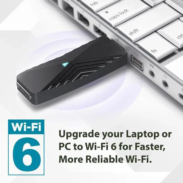 Alt view image 4 of 20 - D-Link Wi-Fi 6 AX1800 Gigabit USB 3.0 Adapter with Cradle for Upgrading Desktop & Laptop PCs  - (DWA-X1850-B1)