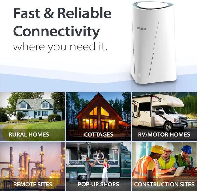 Alt view image 4 of 6 - D-Link AX3000 5G NR Cellular Gateway WiFi 6 Router | Optimized High-Gain Antennas | Dual-WAN Failover | AT&T, Verizon, T-Mobile Carrier Certified | NOW with 10GB SIM for testing (G530)