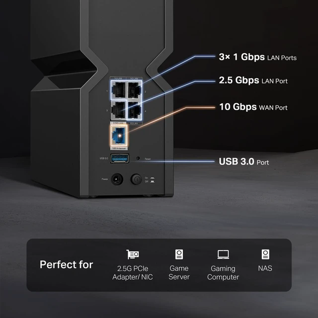 Alt view image 6 of 7 - TP-Link Tri-Band BE9300 WiFi 7 Router (Archer BE550) - 6-Stream, Full 2.5G Ports w/ 6 Internal Antennas, Up to 2,000 Sq Ft, Add Easy-Mesh Device for Extended Coverage, VPN Support (Refurbished)