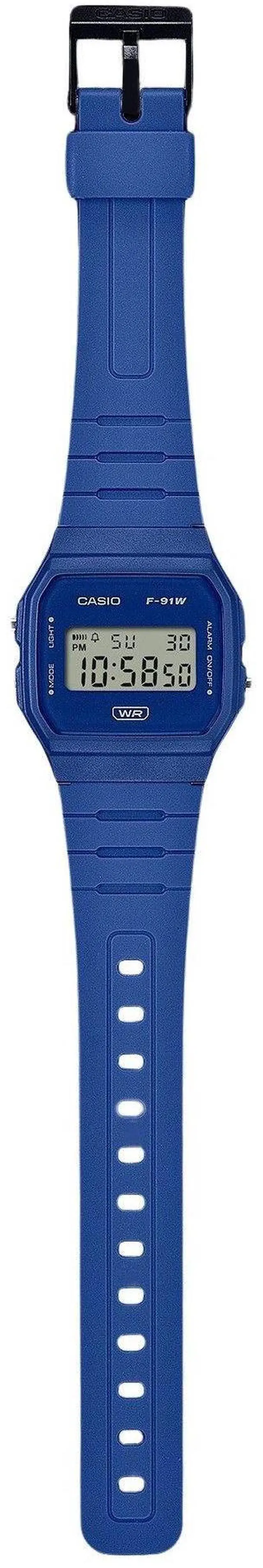 Alt view image 2 of 4 - Casio POP Digital Blue Bio Based Resin Strap Quartz F-91WB-2A1 Unisex Watch