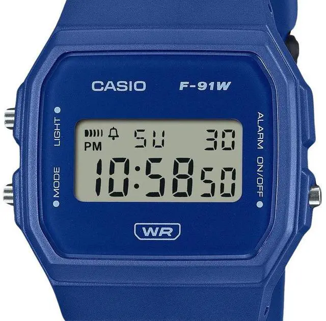 Alt view image 3 of 4 - Casio POP Digital Blue Bio Based Resin Strap Quartz F-91WB-2A1 Unisex Watch
