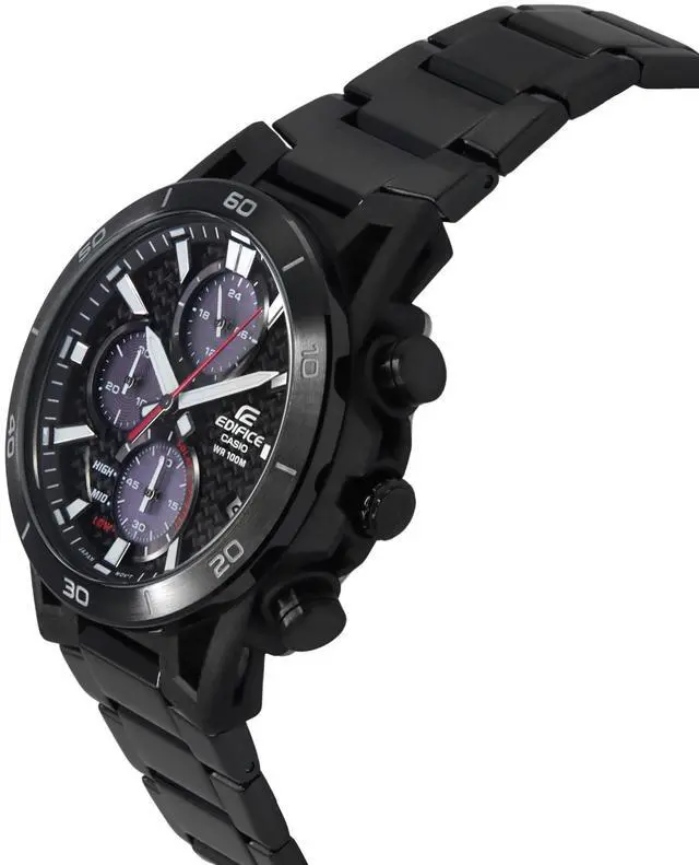 Alt view image 3 of 4 - Casio Edifice Analog Chronograph Black Dial Solar 100M Men's Watch EQS-960DC-1AV