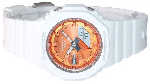Alt view image 3 of 3 - Casio G-Shock Orange Dial Quartzv Sport 200M Women's Watch GMA-S2100WS-7A