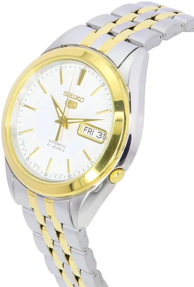 Alt view image 3 of 4 - Seiko 5 Two Tone Stainless Steel White Dial Automatic SNKL24J1 Men's Watch