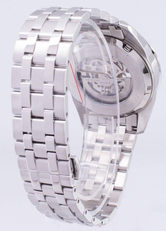 Alt view image 7 of 7 - Bulova Skeleton Mens Silver Dial Stainless Steel Automatic Watch 96A187