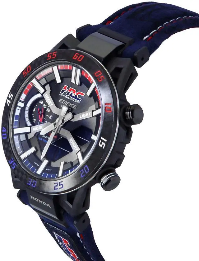 Alt view image 4 of 5 - Casio Edifice Black Dial Solar Sports 100M Men's Watch ECB-2000HR-1A