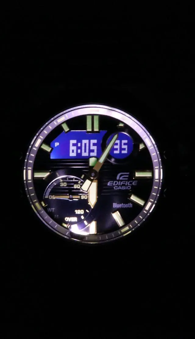 Alt view image 3 of 5 - Casio Edifice Black Dial Quartz Sports 100M Men's Watch ECB-10DB-1A9