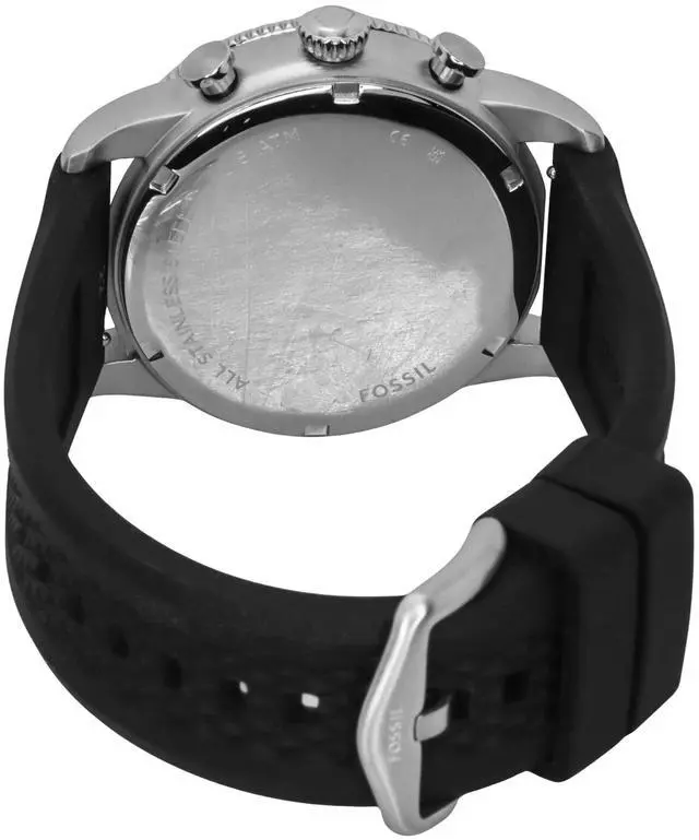 Alt view image 4 of 7 - Fossil Sport Chronograph Silicone Strap Yellow Dial Quartz Men's Watch FS6044