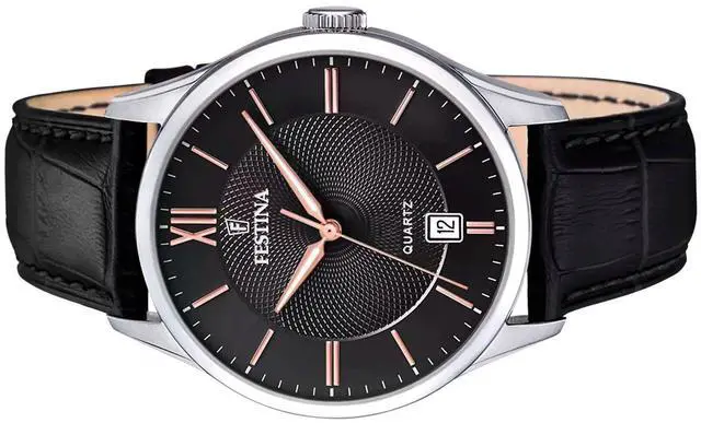 Alt view image 3 of 3 - Festina Classics Leather Strap Black Dial Quartz F20426-6 Men's Watch