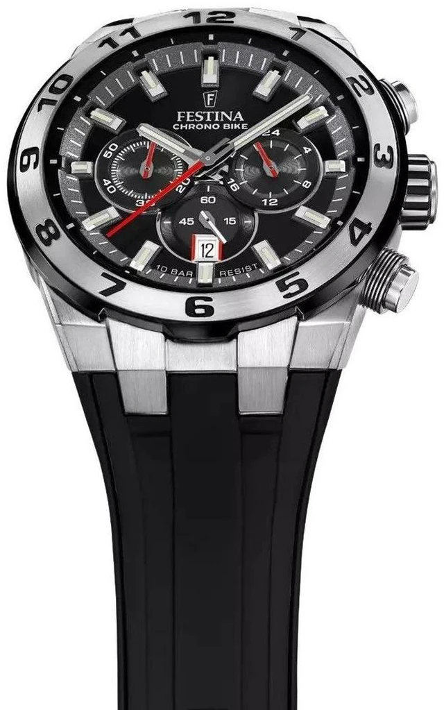 Alt view image 2 of 3 - Festina Chrono Bike Rubber Strap Black Dial Quartz F20671-6 100M Men's Watch