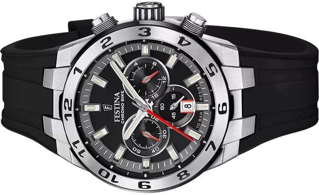 Alt view image 3 of 3 - Festina Chrono Bike Rubber Strap Black Dial Quartz F20671-6 100M Men's Watch
