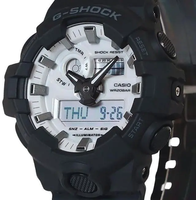 Alt view image 2 of 3 - Casio G-Shock White Dial Sports Quartz 200M Men's Watch GA-700WD-1A