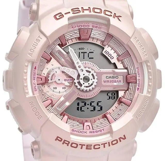 Alt view image 2 of 3 - Casio G-Shock Pink Dial Quartz Sports 200M Women's Watch GMA-S110ST-4A