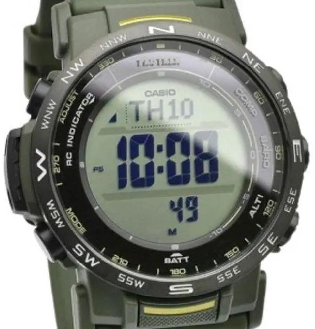 Alt view image 2 of 3 - Casio Pro Trek Bkack Dial Solar Sports 100M Unisex Watch PRW-35Y-3B