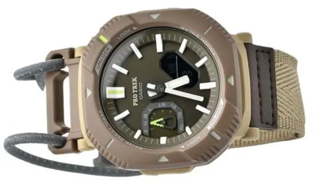 Alt view image 3 of 3 - Casio Pro Trek Green Dial Solar Sports 100M Unisex Watch PRJ-B001B-5
