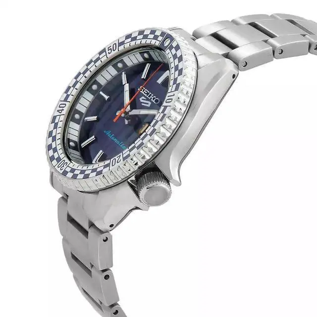Alt view image 2 of 3 - Seiko 5 Sports Blue Dial Automatic Sports 100M Men's Watch SRPK65K1