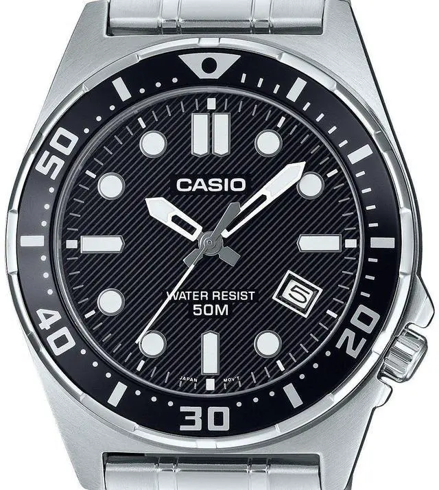 Alt view image 2 of 3 - Casio Standard Analog Stainless Steel Black Dial Quartz MTD-135D-1AV Men's Watch