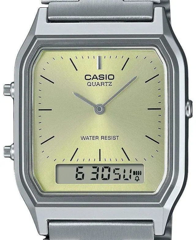 Alt view image 2 of 3 - Casio Vintage Light Champagne Dial Quartz Casual Unisex Watch AQ-230A-9AMQY