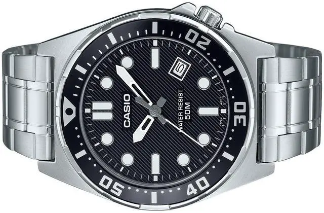 Alt view image 3 of 3 - Casio Standard Analog Stainless Steel Black Dial Quartz MTD-135D-1AV Men's Watch