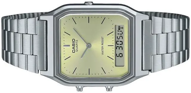 Alt view image 3 of 3 - Casio Vintage Light Champagne Dial Quartz Casual Unisex Watch AQ-230A-9AMQY