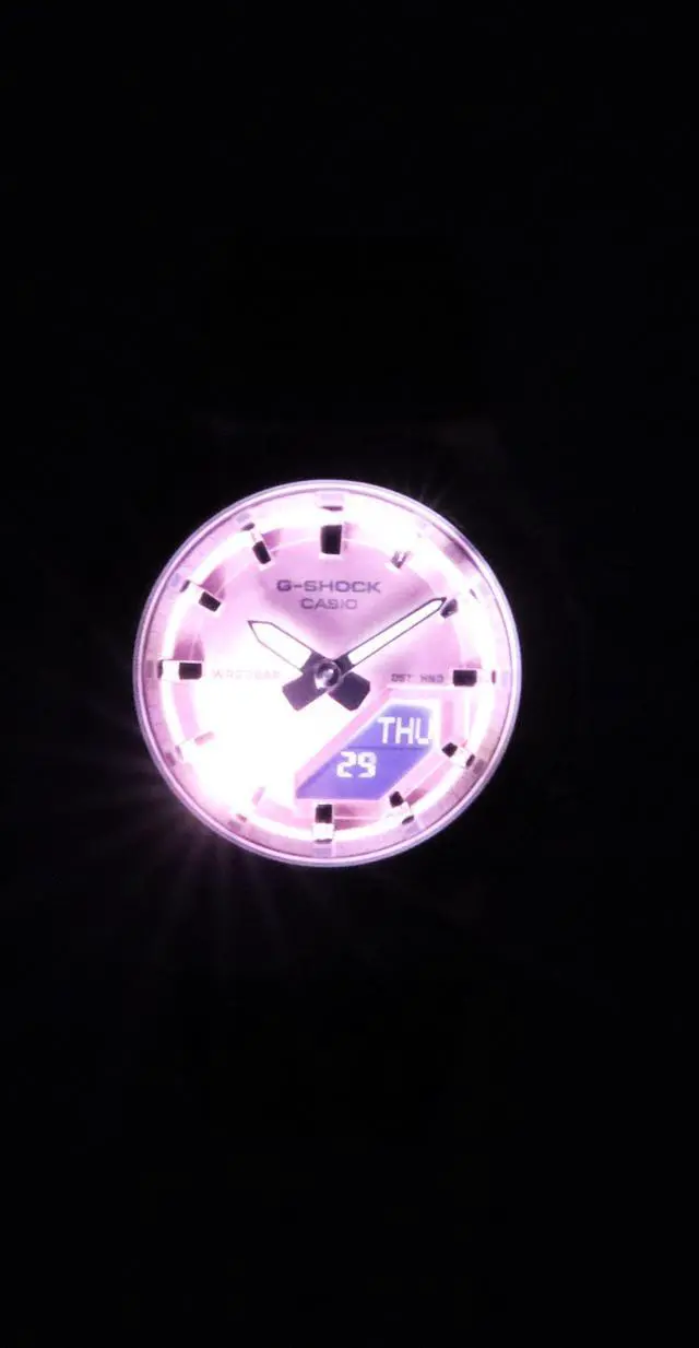 Alt view image 3 of 5 - Casio G-Shock Analog Digital Pink Dial Sports Quartz Women's Watch GM-S2110-4A