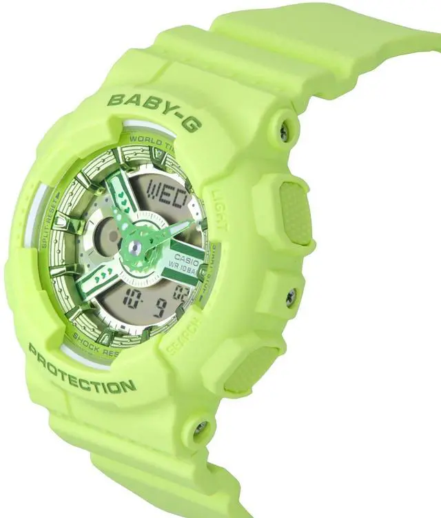 Alt view image 4 of 5 - Casio Baby-G Green Dial Sports Quartz 100M Women's Watch BA-110YK-3A