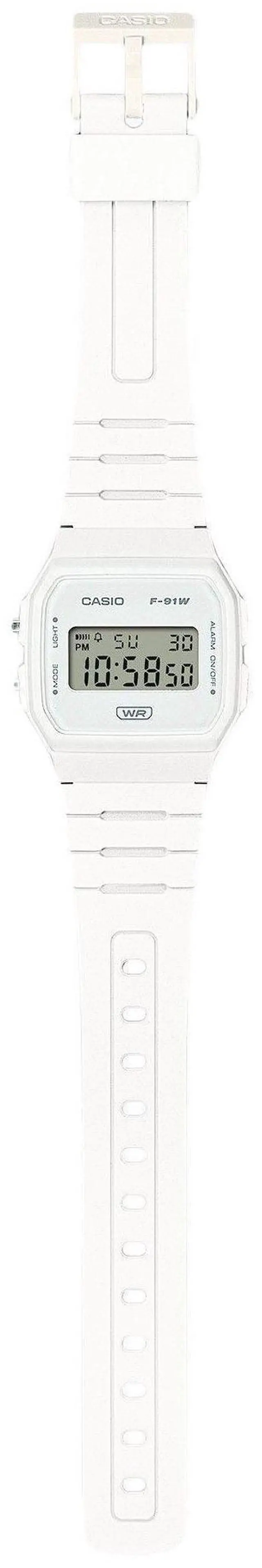 Alt view image 2 of 3 - Casio Pop Digital Bio-Based White Resin Strap Quartz F-91WB-7A 100M Unisex Watch