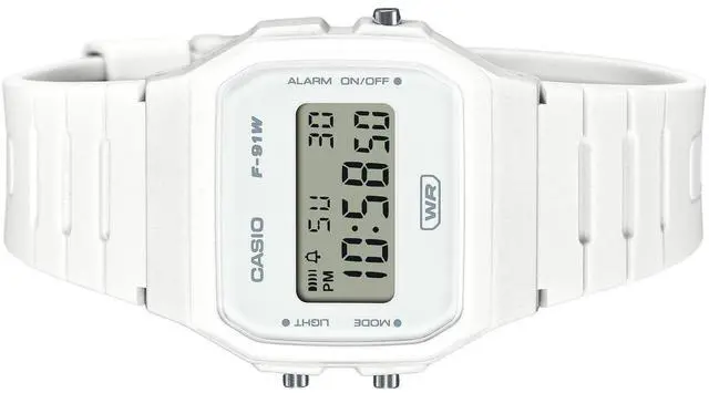 Alt view image 3 of 3 - Casio Pop Digital Bio-Based White Resin Strap Quartz F-91WB-7A 100M Unisex Watch