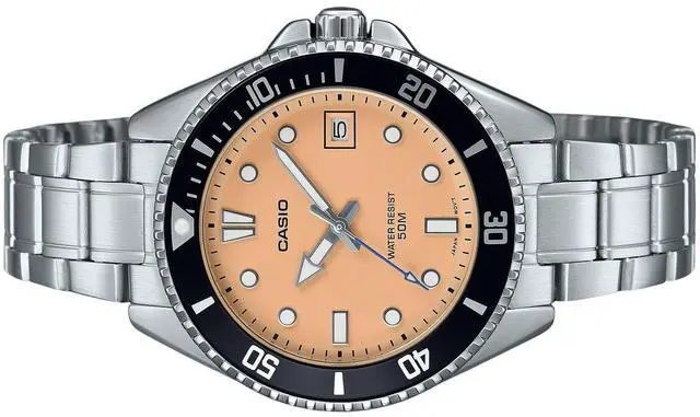 Alt view image 3 of 3 - Casio Standard Analog Salmon Dial Sports Quartz Men's Watch MDV-10D-4A2V