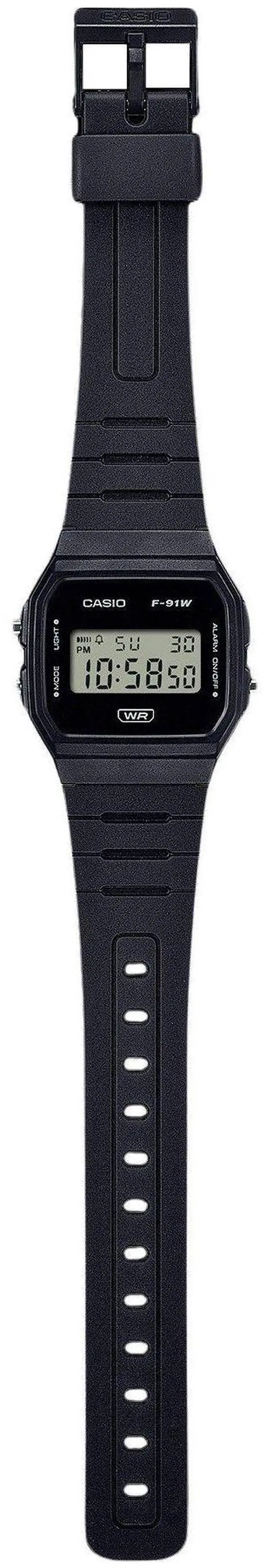Alt view image 2 of 4 - Casio POP Digital Black Bio Based Resin Strap Quartz F-91WB-1A Unisex Watch