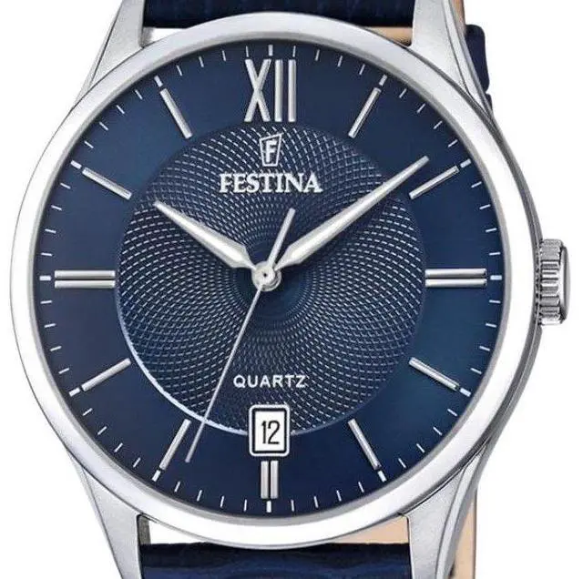 Alt view image 2 of 3 - Festina Classics Leather Strap Blue Dial Quartz F20426-2 100M Men's Watch