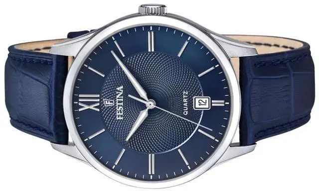 Alt view image 3 of 3 - Festina Classics Leather Strap Blue Dial Quartz F20426-2 100M Men's Watch