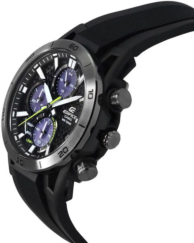 Alt view image 3 of 4 - Casio Edifice Analog Chronograph Grey Dial Solar 100M Men's Watch EQS-960PB-1AV