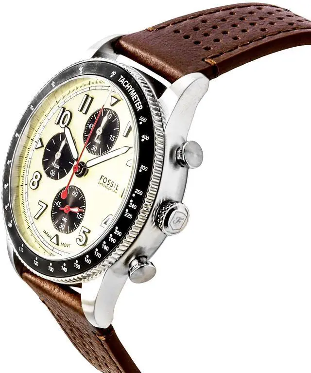 Alt view image 3 of 4 - Fossil Sport Tourer Chronograph Cream Dial Quartz Men's Watch FS6042