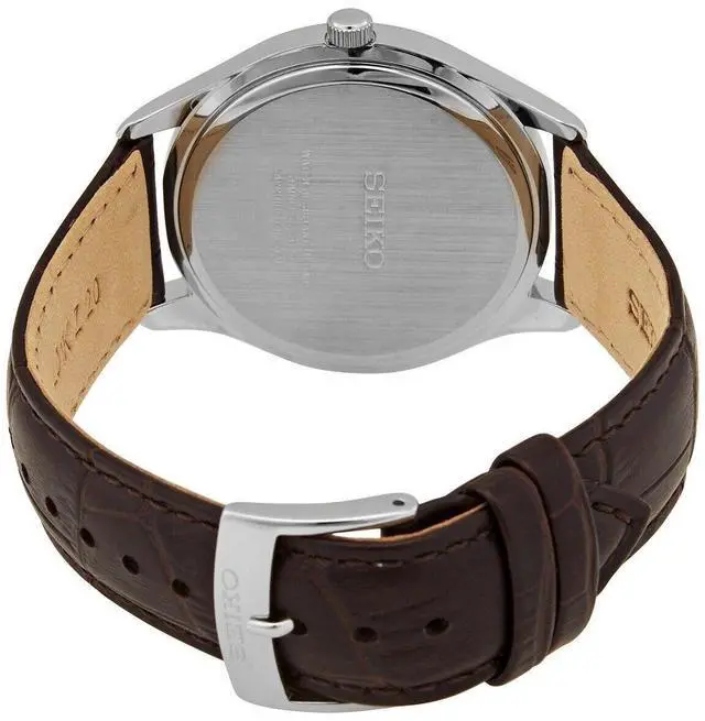 Alt view image 4 of 4 - Seiko Discover More Beige Dial Quartz Dress 100M Men's Watch SUR421P1