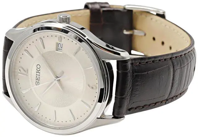 Alt view image 3 of 4 - Seiko Discover More Beige Dial Quartz Dress 100M Men's Watch SUR421P1