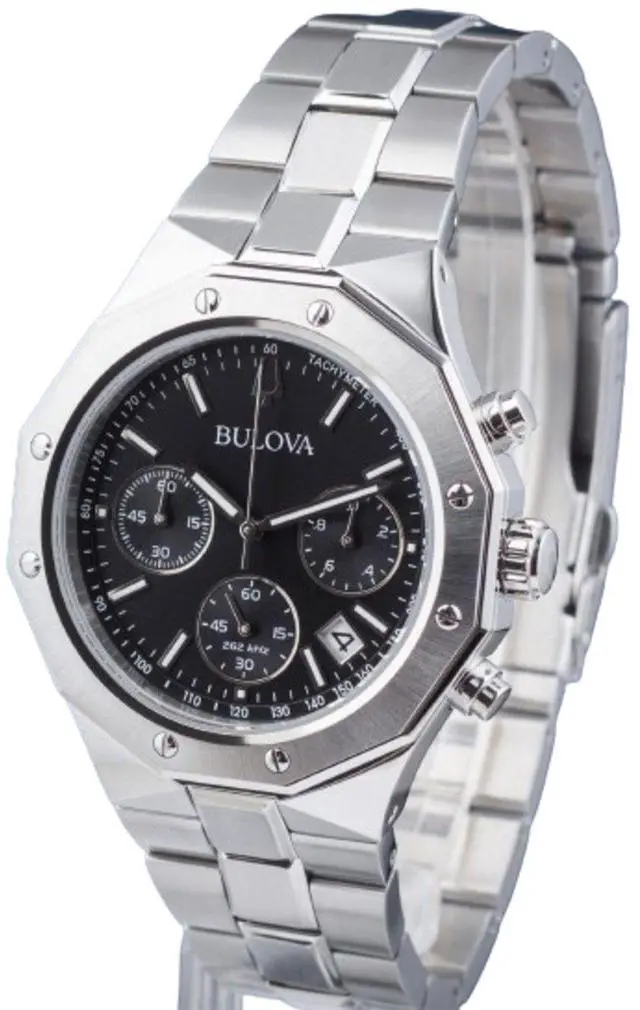 Alt view image 2 of 3 - Bulova Classic Chronograph Black Dial Quartz 100M Men's Watch 96B410